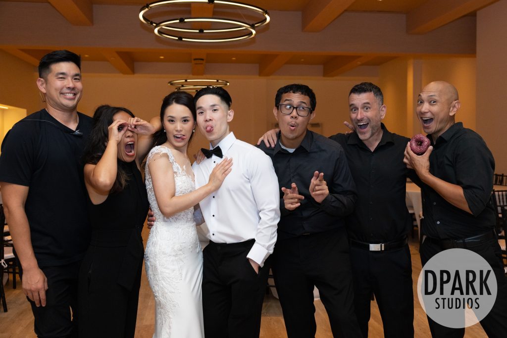 Elegant black, red, white, and gold wedding inspiration at VEA Newport